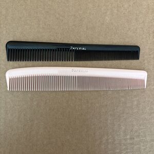 (2) Imperial barber combs Black & Pink vintage 7”